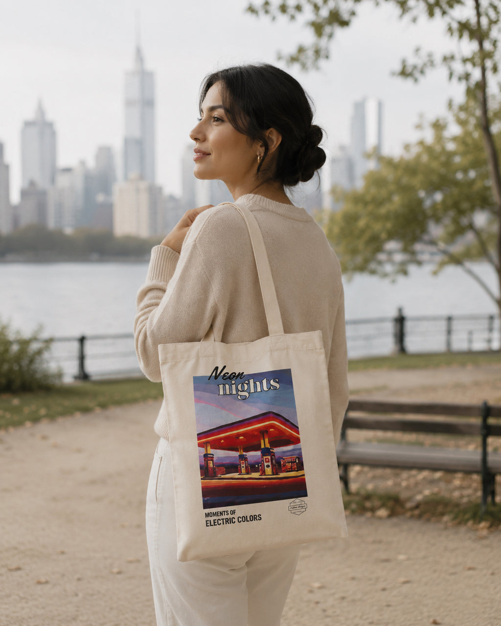 Tote Bag Neon Nights - Bolsa de Lona image 1