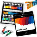 Set 24 pinturas acrílicas 12 ml + 6 pinceles - Ohuhu image 0