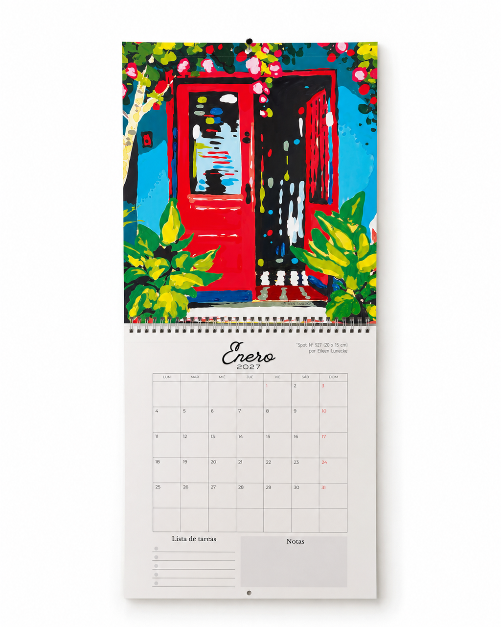 Calendario de pared con feriados de Chile