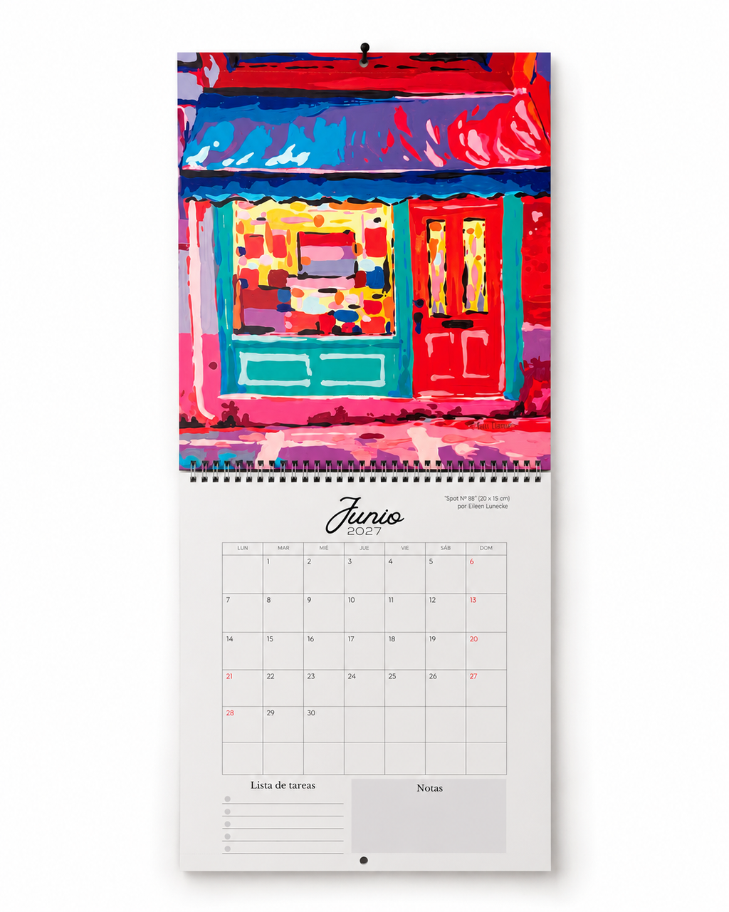 Calendario de pared con feriados de Chile