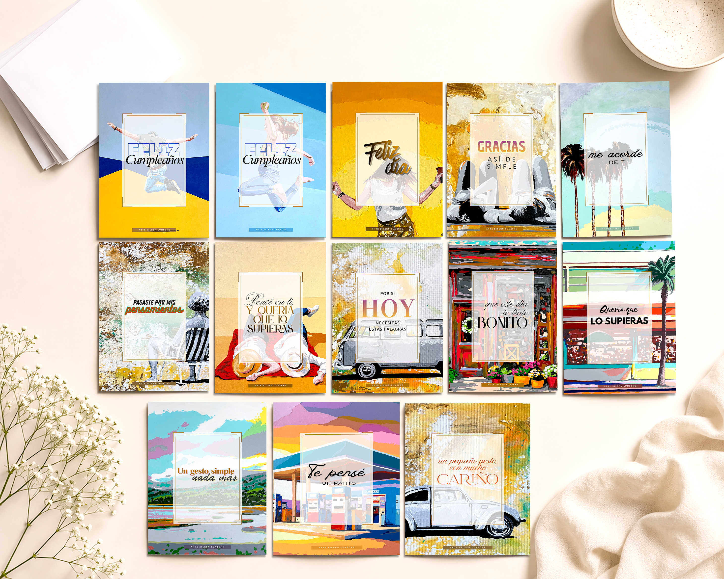 Pack de 13 tarjetas con sobres - por Eileen Lunecke image 0