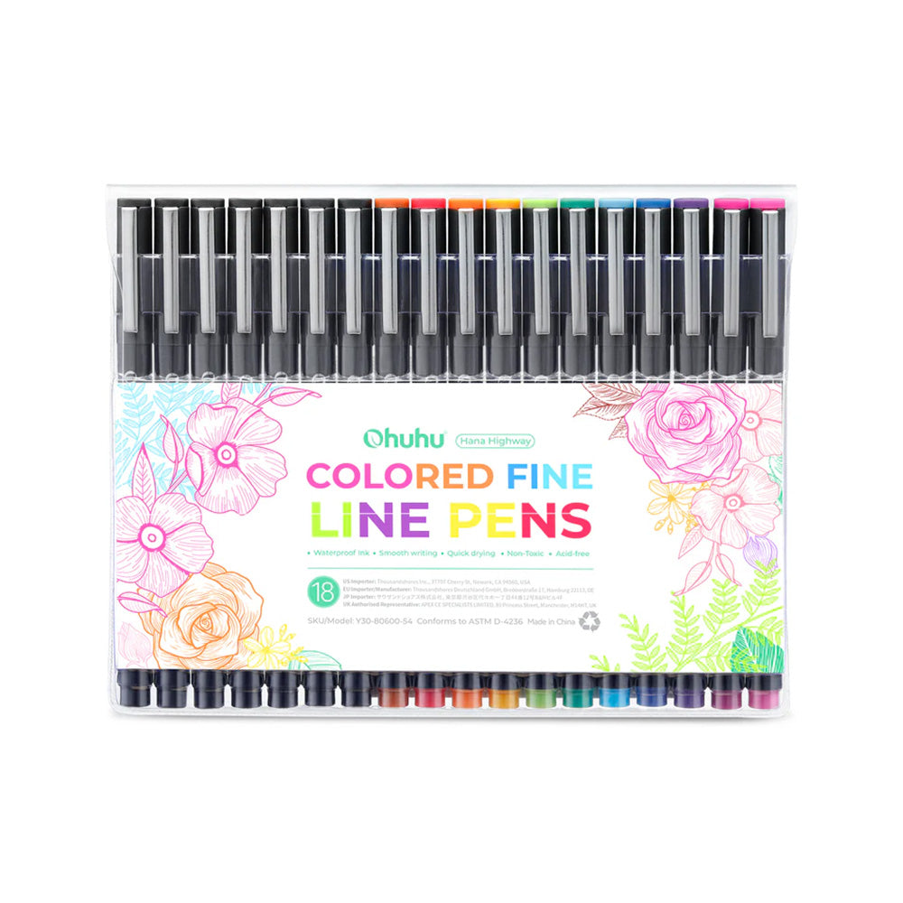 Set 18 Fineliner Bolígrafos de Dibujo - Ohuhu Hana Highway image 0