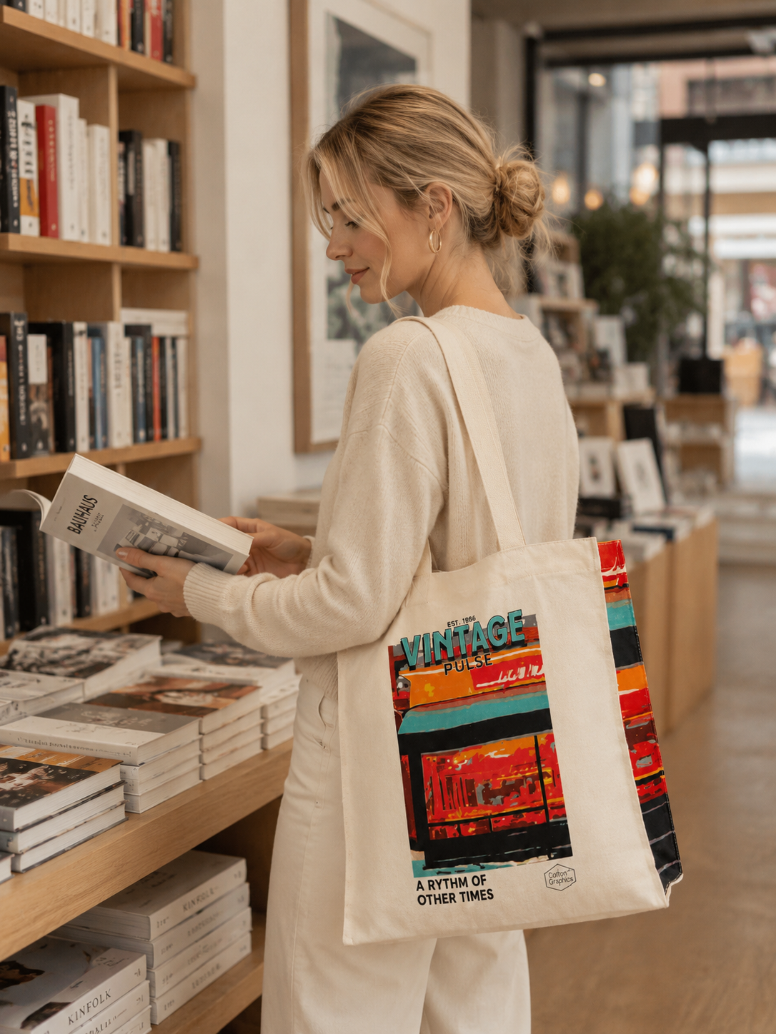 Tote Bag Vintage Pulse - Bolsa de Lona image 1